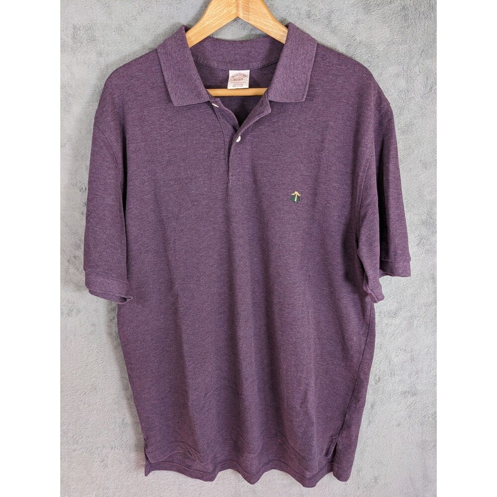 Brooks Brothers 1818 Performance Polo Shirt Men's Large Burgundy Original Fit